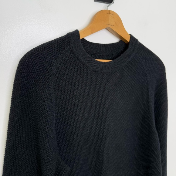 LULULEMON Men’s Heathered Black Textured Knit Crewneck Sweater - Picture 3 of 5